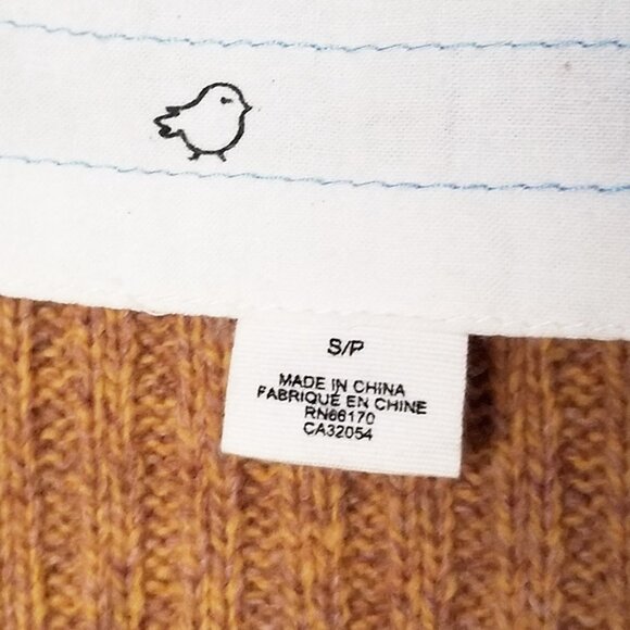 Anthropologie Canary Knitting Needle Cardigan S Open Front Wool Blend Mustard - Picture 6 of 15